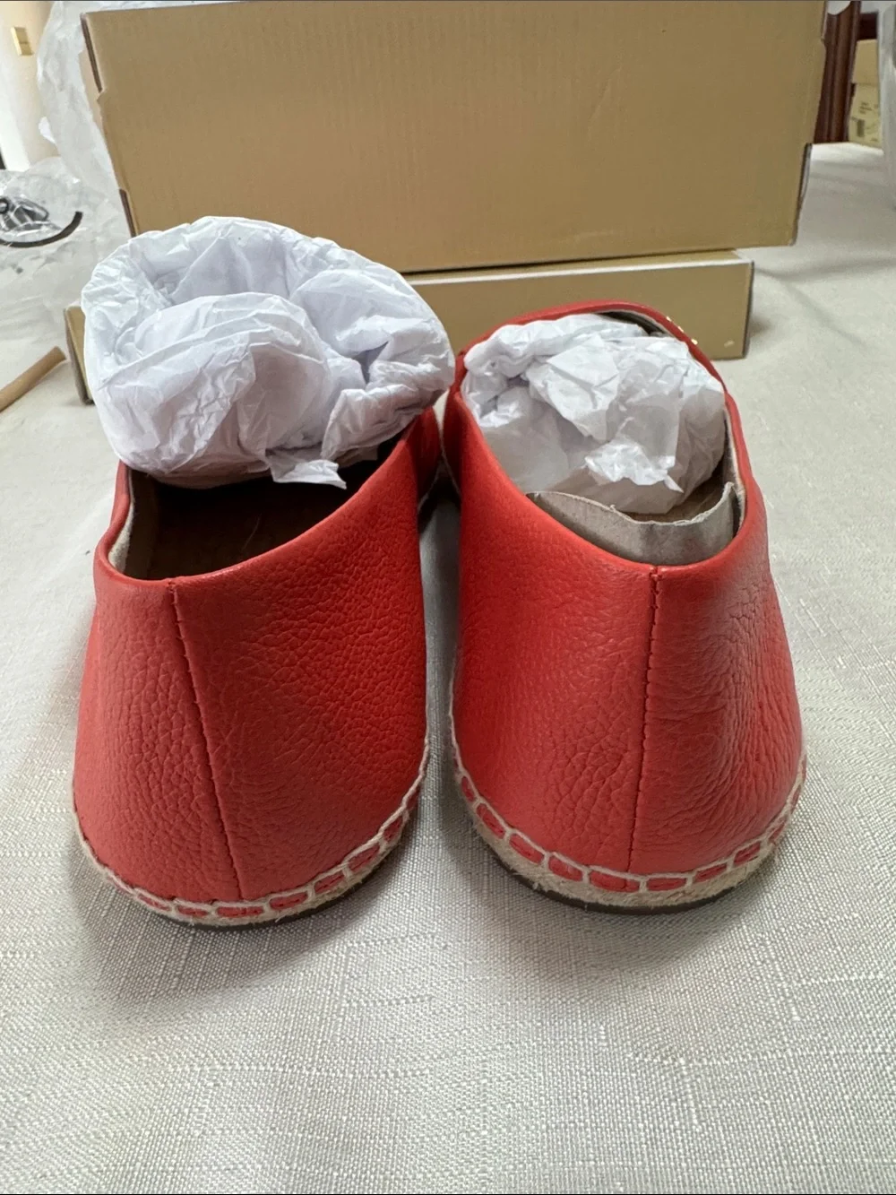 Michael Kors Coral-Red Espadrille Slip-On Flats